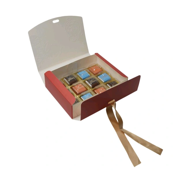 Ribbon Hamper Box - 7.5*6*2 Inches, 10 Pcs Pack, BK95-CM Champange Meadows