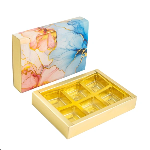 Slider Chocolate Box With Cavity - 10 Pcs, 6 Cavity CK-1 Blue