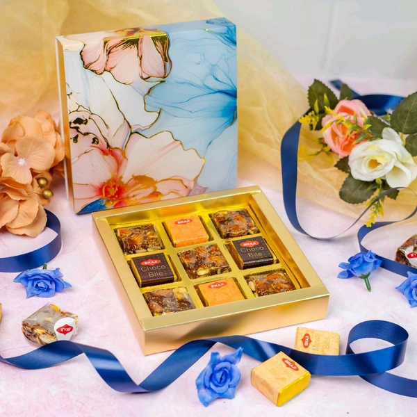 Slider Chocolate Box With Cavity - 10 Pcs, 9 Cavity CK-2 Blue