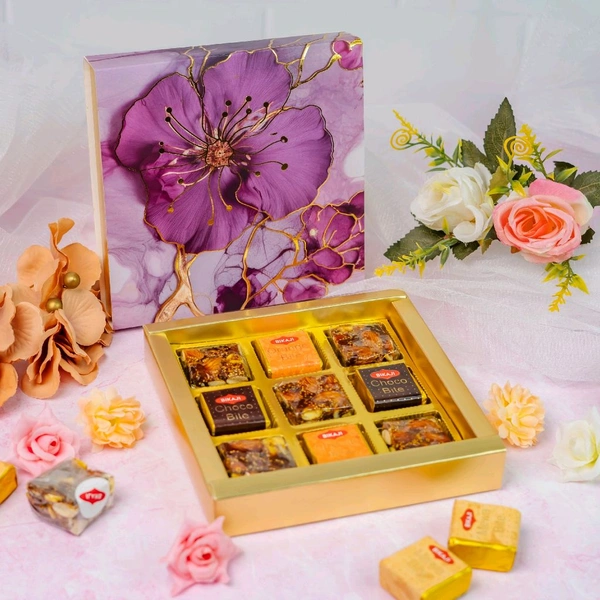 Slider Chocolate Box With Cavity - 10 Pcs, 9 Cavity BK-2 Purple