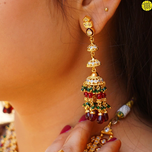 HJ Bridal-inspired Multi Color Bridal Necklace Set - hjs-202a - Multi, Gold Plating