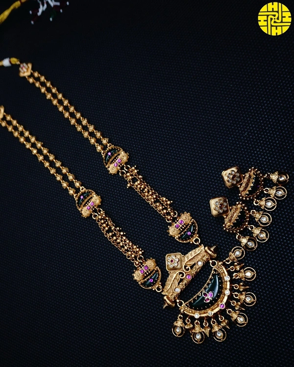 Graceful Long Heritage Necklace Set - shn-94