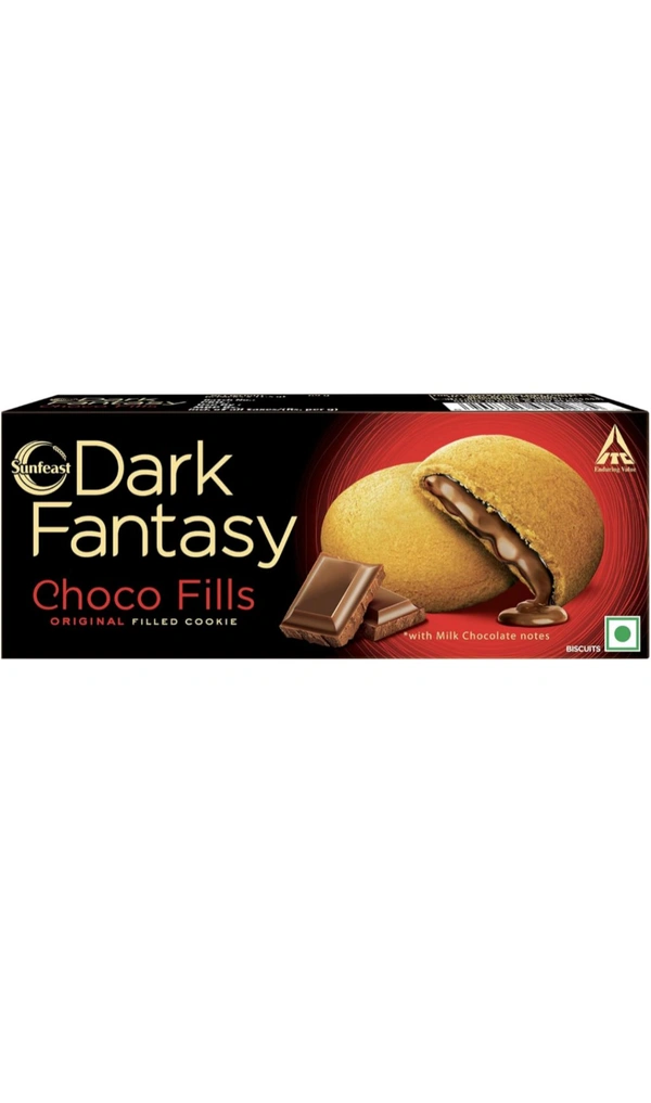 Sunfeast Dark Fantasy Choco Fills, 69g, Original Filled Cookies with Choco Crème