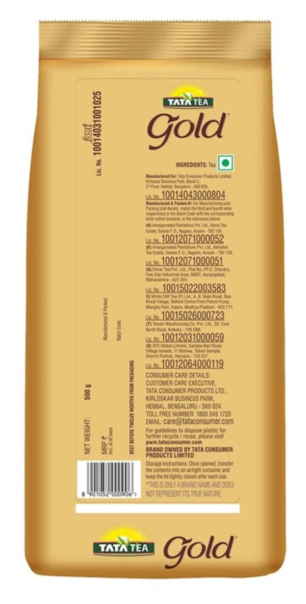 TATA TEA GOLD TATA Tea Gold Gold Tea Pouch Black Tea Pouch (500g)
