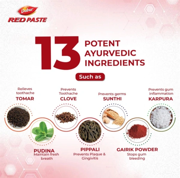 DABUR Dabur Red Paste | Treats Bad Breath | Cavity Protection | Plaque Removal | 13 Herbs Toothpaste (100g)