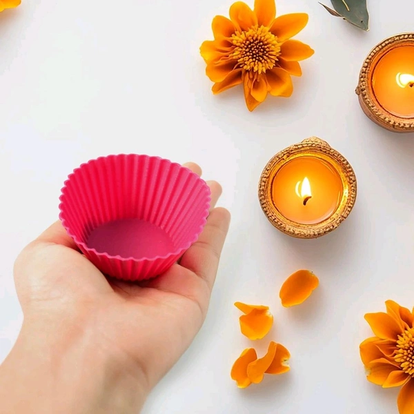 Silicone Cup Cake Mould (10 Pcs Set)
