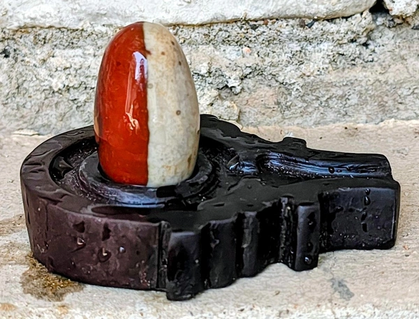 2 Inch Ardhanarishwar Shivling with Shakti Jaladhara
