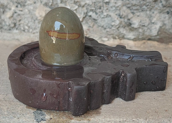 2 Inch Tripund dhari Shivling with Shakti Jaladhara
