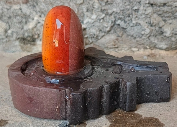 2 Inch Ardhanarishwar Shivling with Shakti Jaladhara