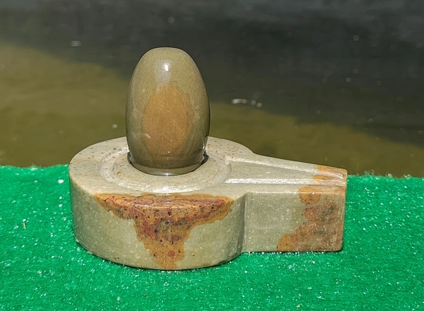 Spiritual Stone World 2 Inch Tripund dhari Narmadeshwar Shivling with Shakti Jaladhara - 450