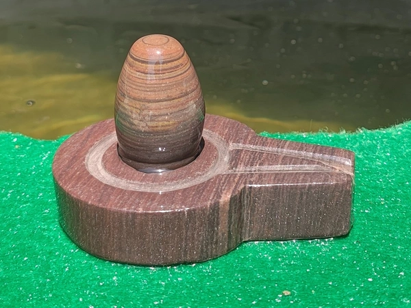 Spiritual Stone World 2 Inch Tripund Dhari Shivling with Shakti Jaladhara - 450