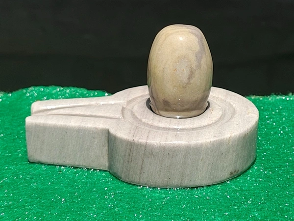 Spiritual Stone World 2 Inch Narmadeshwar Shivling with Shakti Jaladhara - 450