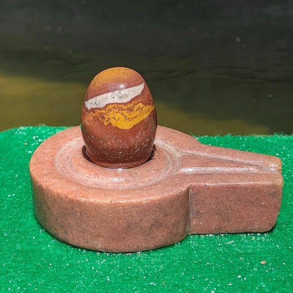Spiritual Stone World 2 Inch Janeudhari Shivling with Shakti Jaladhara - 450