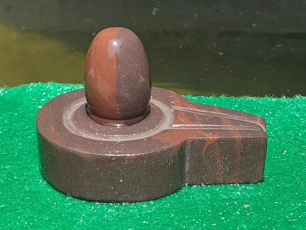 Spiritual Stone World 2 Inch Tripund Dhari Shivling with Shakti Jaladhara - 450
