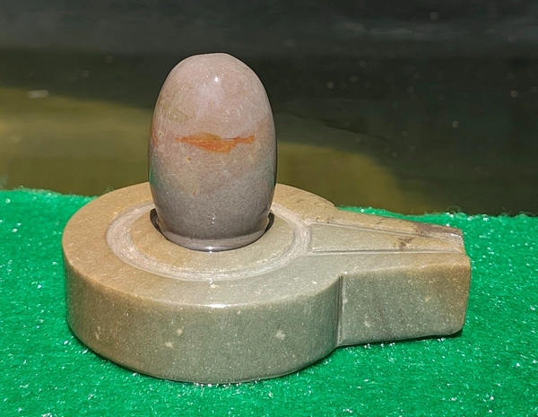 Spiritual Stone World 2 Inch Tripund Dhari Shivling with Shakti Jaladhara - 450