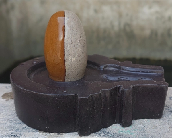 Spiritual Stone World 3 Inch Ardhanarishwar Shivling 6 Inch Jaladhara