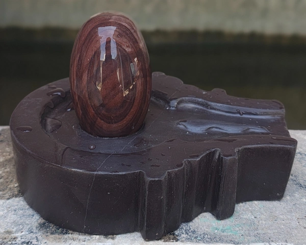 Spiritual Stone World 3 Inch Janeudhari Shivling 6 Inch Jaladhara