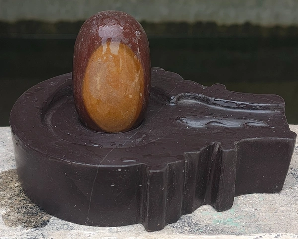 Spiritual Stone World 3 Inch Kedarnath Shivling 6 Inch Jaladhara