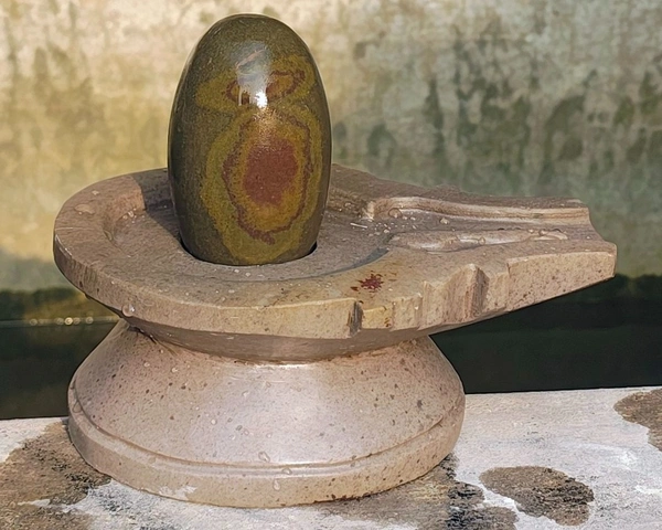 Spiritual Stone World 4 Inch Shivling 8 Inch Damru Jaladhara