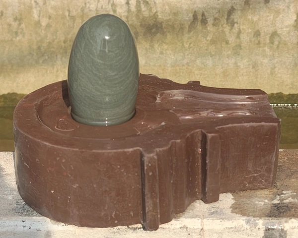 Spiritual Stone World 4 Inch Shivling 8 Inch Plat Jaladhara