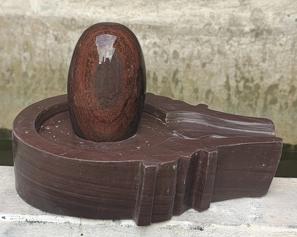 Spiritual Stone World 6 Inch Shivling 12 Inch Plat Jaladhara
