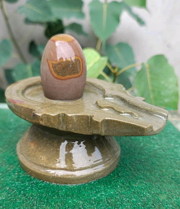 Spiritual Stone World 3 Inch Shivling With 6 Inch Jaladhara 