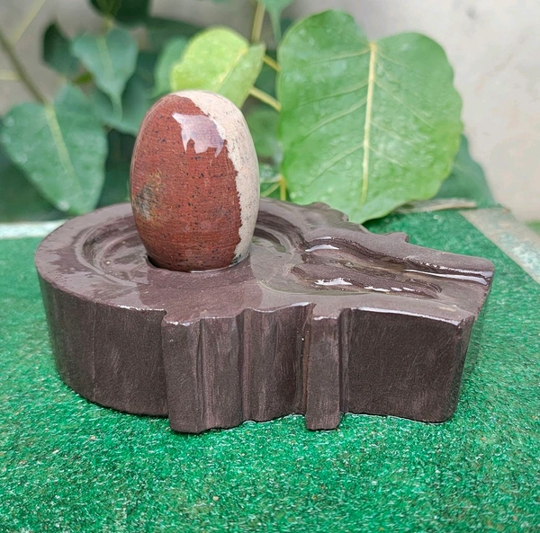 Spiritual Stone World 3 Inch Shivling With 6 Inch Jaladhara