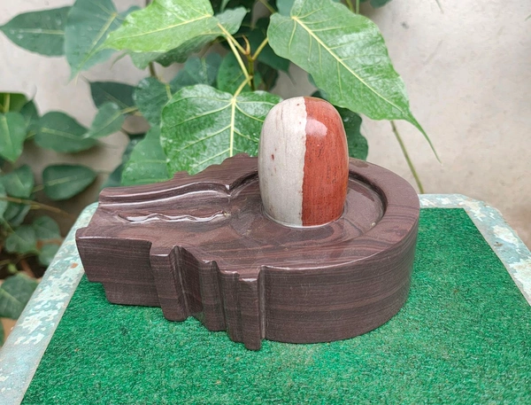 Spiritual Stone World 4 Inch Shivling 8 Inch Jaladhara 