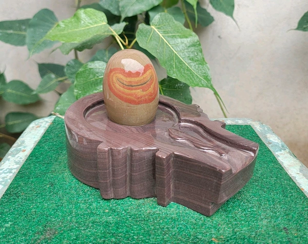 Spiritual Stone World 4 Inch Shivling 8 Inch Jaladhara 