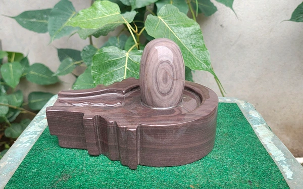Spiritual Stone World 4 Inch Shivling 8 Inch Jaladhara 