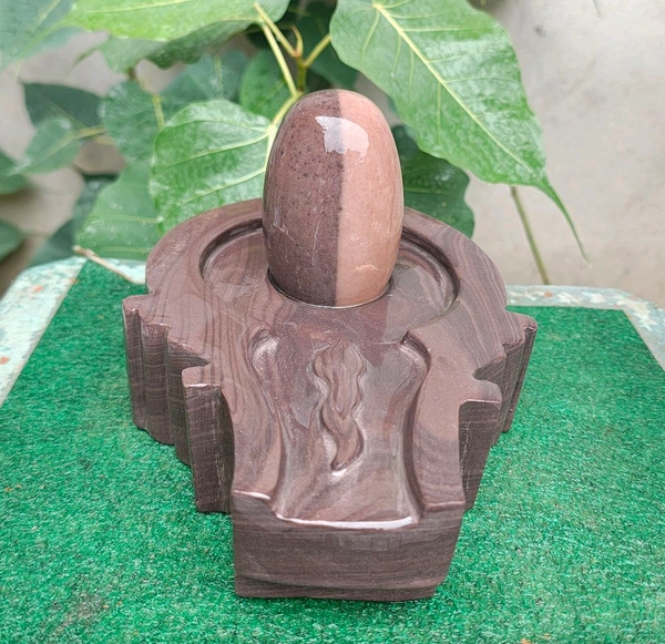 Spiritual Stone World 4 Inch Shivling 8 Inch Jaladhara 