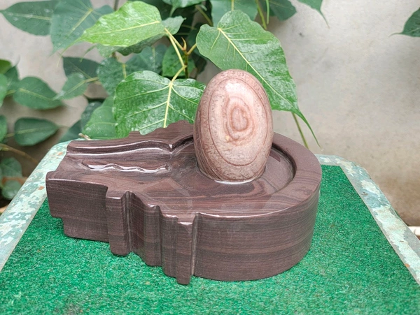 Spiritual Stone World 4 Inch Shivling 8 Inch Jaladhara 