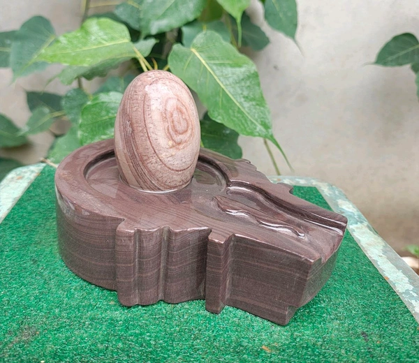 Spiritual Stone World 4 Inch Shivling 8 Inch Jaladhara 