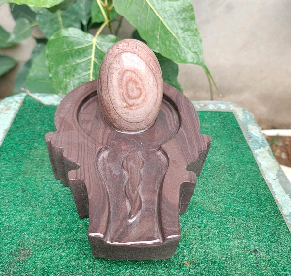 Spiritual Stone World 4 Inch Shivling 8 Inch Jaladhara 