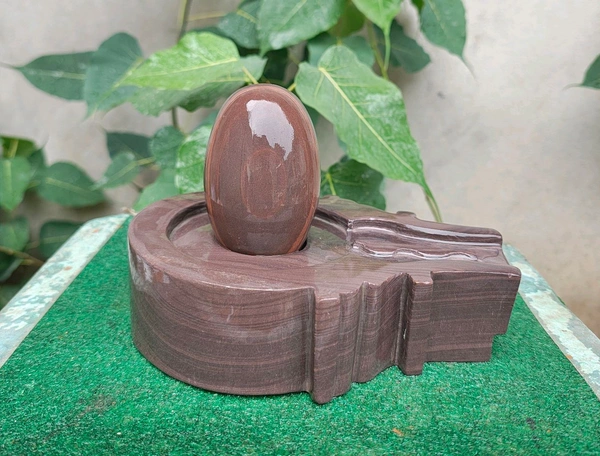 Spiritual Stone World 4 Inch Shivling 8 Inch Jaladhara 