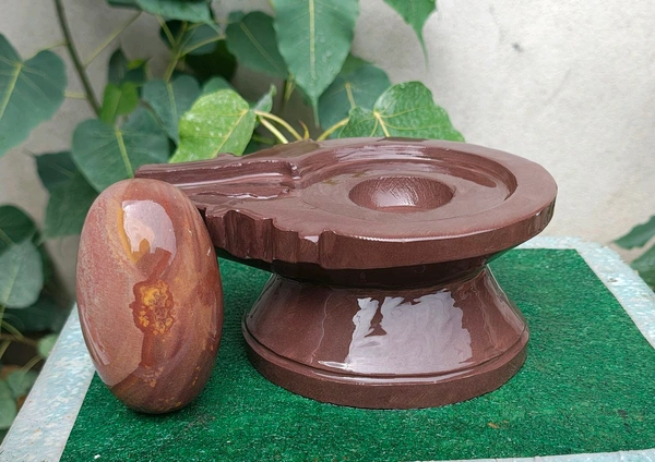 Spiritual Stone World 4 Inch Shivling 8 Inch Jaladhara 