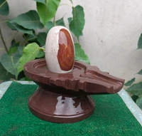 Spiritual Stone World 4 Inch Shivling 8 Inch Jaladhara 