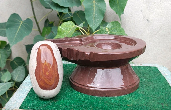 Spiritual Stone World 4 Inch Shivling 8 Inch Jaladhara 