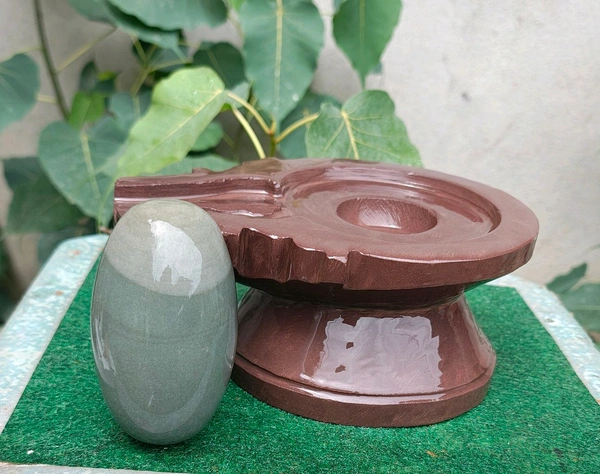 Spiritual Stone World 4 Inch Shivling 8 Inch Jaladhara 