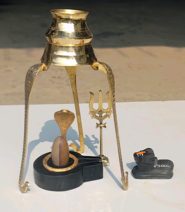 Spiritual Stone World Thumb Size Narmadeshwar For Home With Nandi Ji - full set