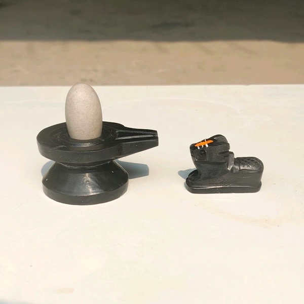 Spiritual Stone World Thumb Size Narmadeshwar For Home - Shivling with Nandi - Shivling with Nandi