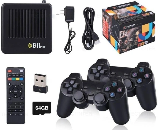 G11 PRO Game Box Ultimate Retro Gaming Experience 40000+ Games 4k/2D/3D HD Graphics 64 GB with GTA Vice City, God of War, Tekken, Cadillacs and Dinosaurs, Mario, Snow Bros.