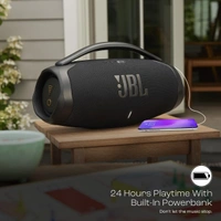 JBL Boombox3 WiFi, Deep Bass, 24H Playtime,BuiltIn Powerbank, IP67, Alexa 180 W Bluetooth Speaker (Black, Stereo Channel) - Black