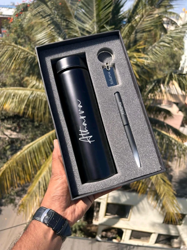 Botal + Pen + Keychain Combo 1.0 - Wine Red