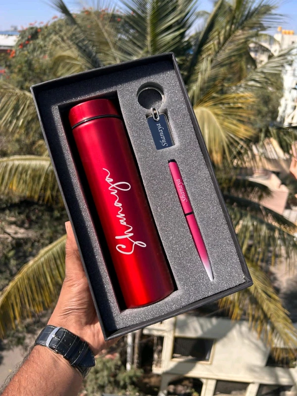 Botal + Pen + Keychain Combo 1.0 - Wine Red