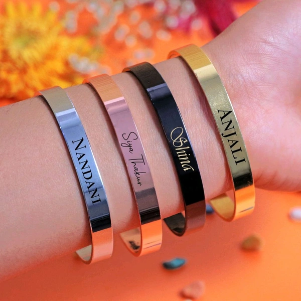 Customized / Personalized Stylish Kada Bracelets - Goldan