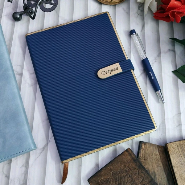 Z Flap Premium Diary + Pen - Blue