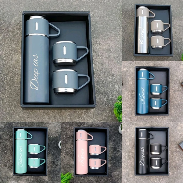 Hot And Cold Flask With Cup Combo - Green