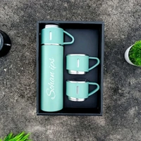 Hot And Cold Flask With Cup Combo - Green