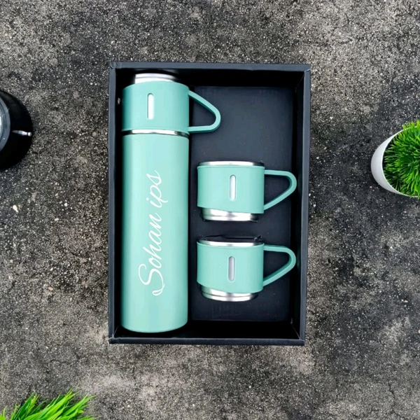 Hot And Cold Flask With Cup Combo - Gray